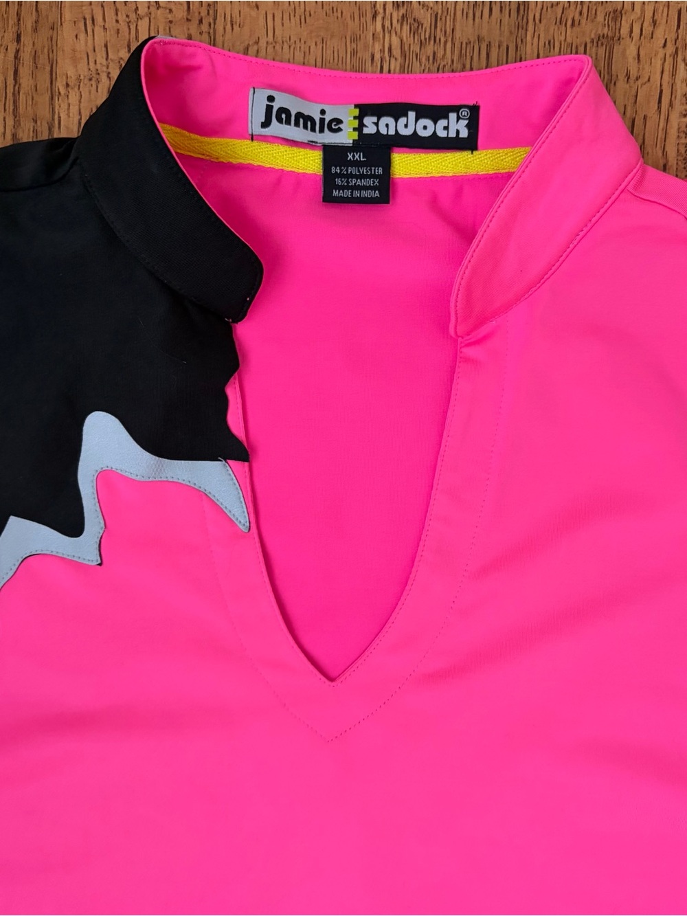 Jamie Sadock Zap Open Neck Women’s Golf Top XXL Tennis Pink Asymmetrical Stretch - Picture 2 of 13